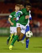 19 October 2016; Chiedozie Ogbene of Cork City in action against Obed Malolo of HJK Helsinki during the UEFA Youth League match between Cork City and HJK Helsinki at Turner's Cross in Cork. Photo by Eóin Noonan/Sportsfile