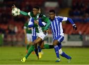 19 October 2016; Chiedozie Ogbene of Cork City in action against Obed Malolo of HJK Helsinki during the UEFA Youth League match between Cork City and HJK Helsinki at Turner's Cross in Cork. Photo by Eóin Noonan/Sportsfile
