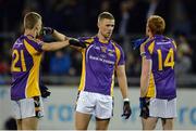 19 October 2016; The Kilmacud Crokes full-forward line, from left, Callum Pearson, Paul Mannion and Mark Vaughan prior to the Dublin County Senior Club Football Championship Quarter-Final match between St Jude's and Kilmacud Crokes at Parnell Park in Dublin. Photo by Piaras Ó Mídheach/Sportsfile