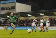20 October 2016; Brendan Gallager of Lucan Sarsfields scores his side's first goal from the penalty spot during the Dublin County Senior Club Football Championship Quarter-Final match between St Vincent's and Lucan Sarsfields at Parnell Park in Dublin. Photo by Sam Barnes/Sportsfile