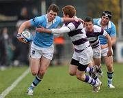 4 March 2011; Rory O'Loughlin, St. Michael’s College, in action against Harry Burns, Clongowes Wood College SJ. Powerade Leinster Schools Senior Cup Semi-Final, St. Michael’s College v Clongowes Wood College SJ, Donnybrook Stadium, Donnybrook, Dublin. Picture credit: Brian Lawless / SPORTSFILE