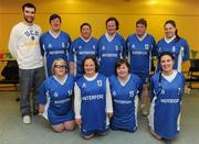5 March 2011; The Waterford Special Olympics Clubs team, back row, from left, Conor Meany, member of the Men's Superleague National Cup Champions, UCD Marian, Theresa Murphy, Claire Fitzgerald, Caroline Power, Maria Brennan and Aoife Barry, with, front row, from left, Grace Howley, Carol Nairn, Louise Coleman and Dorothy Heffernan. Special Olympics Ireland National Basketball Cup, Loughlinstown Leisure Centre, Dun Laoghaire, Co. Dublin. Picture credit: Stephen McCarthy / SPORTSFILE