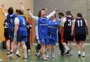 5 March 2011; Waterford Special Olympics Clubs players, including Carol Nairn, celebrate their side's victory over Shooting Stars. Special Olympics Ireland National Basketball Cup, Loughlinstown Leisure Centre, Dun Laoghaire, Co. Dublin. Picture credit: Stephen McCarthy / SPORTSFILE