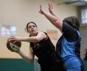 5 March 2011; Fiona O'Beirne, Palmerstown Wildcats, in action against Marion Gallagher, North West Special Olympics Clubs. Special Olympics Ireland National Basketball Cup, Loughlinstown Leisure Centre, Dun Laoghaire, Co. Dublin. Picture credit: Stephen McCarthy / SPORTSFILE