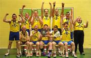 5 March 2011; The Navan Arch Club, Meath, team celebrate after winning the Men's Plate Final. Special Olympics Ireland National Basketball Cup, Loughlinstown Leisure Centre, Dun Laoghaire, Co. Dublin. Picture credit: Stephen McCarthy / SPORTSFILE