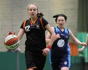 5 March 2011; Sarah Byrne, Palmerstown Wildcats, in action against Carina Bond McCauley, North West Special Olympics Clubs. Special Olympics Ireland National Basketball Cup, Loughlinstown Leisure Centre, Dun Laoghaire, Co. Dublin. Picture credit: Stephen McCarthy / SPORTSFILE