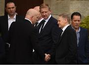 21 October 2016; Ireland head coach Joe Schmidt and former Munster and Ireland player Keith Wood arrive for the funeral of Munster Rugby head coach Anthony Foley at the St. Flannan’s Church, Killaloe, Co Clare. The Shannon club man, with whom he won 5 All Ireland League titles, played 202 times for Munster and was capped for Ireland 62 times, died suddenly in Paris on November 16, 2016 at the age of 42. Photo by Stephen McCarthy/Sportsfile