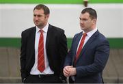 21 October 2016; Munster players Johne Murphy and Damien Varley, right, arrive for the funeral of Munster Rugby head coach Anthony Foley at the St. Flannan’s Church, Killaloe, Co Clare. The Shannon club man, with whom he won 5 All Ireland League titles, played 202 times for Munster and was capped for Ireland 62 times, died suddenly in Paris on November 16, 2016 at the age of 42. Photo by Brendan Moran/Sportsfile