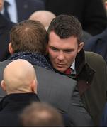 21 October 2016; Munster captain Peter O'Mahony arrives for the funeral of Munster Rugby head coach Anthony Foley at the St. Flannan’s Church, Killaloe, Co Clare. The Shannon club man, with whom he won 5 All Ireland League titles, played 202 times for Munster and was capped for Ireland 62 times, died suddenly in Paris on November 16, 2016 at the age of 42. Photo by Brendan Moran/Sportsfile