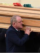 21 October 2016; Former Munster and Ireland player Mick Galwey carries the coffin of Munster Rugby head coach Anthony Foley leaves the St. Flannan’s Church, Killaloe, Co Clare. The Shannon club man, with whom he won 5 All Ireland League titles, played 202 times for Munster and was capped for Ireland 62 times, died suddenly in Paris on November 16, 2016 at the age of 42. Photo by Stephen McCarthy/Sportsfile