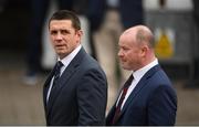 21 October 2016; Former Munster and Ireland players Alan Quinlan, left, and Frankie Sheehan arrive for the funeral of Munster Rugby head coach Anthony Foley at the St. Flannan’s Church, Killaloe, Co Clare. The Shannon club man, with whom he won 5 All Ireland League titles, played 202 times for Munster and was capped for Ireland 62 times, died suddenly in Paris on November 16, 2016 at the age of 42. Photo by Stephen McCarthy/Sportsfile