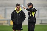 21 October 2016; Ulster forwards coach Allen Clarke, left, in conversation with Ulster Director of Rugby Les Kiss during the captain's run at the Kingspan Stadium in Ravenhill Park, Belfast. Photo by David Fitzgerald/Sportsfile