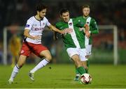 21 October 2016; Mark O'Sullivan of Cork City in action against Sam Verdon of St Patrick's Athletic during the SSE Airtricity League Premier Division game between Cork City and Patrick's Athletic at Turners Cross in Cork. Photo by Eóin Noonan/Sportsfile