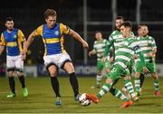 21 October 2016; John Sullivan of Bray Wanderers in action against Trevor Clarke of Shamrock Rovers during the SSE Airtricity League Premier Division game between Shamrock Rovers and Bray Wanderers at Tallaght Stadium in Tallaght, Co. Dublin. Photo by David Maher/Sportsfile