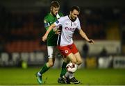 21 October 2016; Conan Byrne of St Patrick's Athletic in action against Kevin O'Connor of Cork City during the SSE Airtricity League Premier Division game between Cork City and Patrick's Athletic at Turners Cross in Cork. Photo by Eóin Noonan/Sportsfile