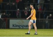 21 October 2016; Padraig Hampsey of Coalisland walks off the pitch after being sent off by referee Fergal Ward during the Tyrone County Senior Club Football Championship Final Replay game between Killyclogher and Coalisland at Healy Park in Omagh, Co Tyrone. Photo by Sportsfile