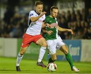 21 October 2016; Karl Sheppard of Cork City in action against Ger O'Brien of St Patrick's Athletic during the SSE Airtricity League Premier Division game between Cork City and Patrick's Athletic at Turners Cross in Cork. Photo by Eóin Noonan/Sportsfile