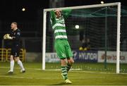 21 October 2016; Sean Boyd of Shamrock Rovers reacts after his shot went wide during the SSE Airtricity League Premier Division game between Shamrock Rovers and Bray Wanderers at Tallaght Stadium in Tallaght, Co. Dublin. Photo by David Maher/Sportsfile