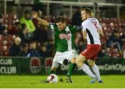 21 October 2016; Steven Beattie of Cork City in action against Sean Hoare of St Patrick's Athletic during the SSE Airtricity League Premier Division game between Cork City and Patrick's Athletic at Turners Cross in Cork. Photo by Eóin Noonan/Sportsfile