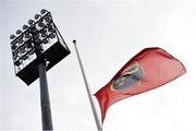 22 October 2016; The flag of Munster Rugby flies at half mast in memory of the late Munster Rugby head coach Anthony Foley. The Shannon club man, with whom he won 5 All Ireland League titles, played 202 times for Munster and was capped for Ireland 62 times, died suddenly in Paris on November 16, 2016 at the age of 42. European Rugby Champions Cup Pool 1 Round 2 match between Munster and Glasgow Warriors at Thomond Park in Limerick. Photo by Diarmuid Greene/Sportsfile
