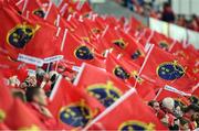 22 October 2016; Munster supporters wave their flags ahead of the European Rugby Champions Cup Pool 1 Round 2 match between Munster and Glasgow Warriors at Thomond Park in Limerick. Photo by Brendan Moran/Sportsfile