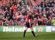 22 October 2016; Keith Earls of Munster leaves the field after being red-carded during the European Rugby Champions Cup Pool 1 Round 2 match between Munster and Glasgow Warriors at Thomond Park in Limerick. Photo by Seb Daly/Sportsfile