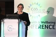 22 October 2016; Minister of State for Health Promotion Marcella Corcoran-Kennedy T.D. delivers the welcome address during the 2016 GAA Health & Wellbeing Conference at Croke Park in Dublin. Photo by Cody Glenn/Sportsfile