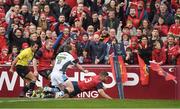 22 October 2016; Jaco Taute of Munster scores his side's second try against Glasgow during the European Rugby Champions Cup Pool 1 Round 2 match between Munster and Glasgow Warriors at Thomond Park in Limerick. Photo by Brendan Moran/Sportsfile