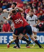 22 October 2016; Tim Swinson of Glasgow Warriors is tackled by CJ Stander and Donnacha Ryan of Munster during the European Rugby Champions Cup Pool 1 Round 2 match between Munster and Glasgow Warriors at Thomond Park in Limerick. Photo by Seb Daly/Sportsfile