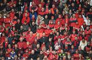 22 October 2016; Munster supporters applaud after a minute's silence in memory of the late Munster Rugby head coach Anthony Foley before the European Rugby Champions Cup Pool 1 Round 2 match between Munster and Glasgow Warriors at Thomond Park in Limerick. The Shannon club man, with whom he won 5 All Ireland League titles, played 202 times for Munster and was capped for Ireland 62 times, died suddenly in Paris on November 16, 2016 at the age of 42. Photo by Brendan Moran/Sportsfile