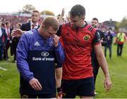 22 October 2016; Keith Earls of Munster is consoled by team-mate Conor Murray after the European Rugby Champions Cup Pool 1 Round 2 match between Munster and Glasgow Warriors at Thomond Park in Limerick. Photo by Diarmuid Greene/Sportsfile