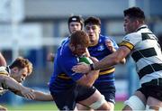 22 October 2016; Peadar Timmins of Leinster A is tackled by David Williams and Jordan Coghlan of Nottingham Rugby during the British & Irish Cup Pool 4 match between Leinster A and Nottingham Rugby at Donnybrook Stadium in Donnybrook, Dublin. Photo by Matt Browne/Sportsfile