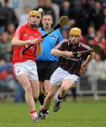 6 March 2011; Cathal Naughton, Cork, in action against Gerard O'Halloran, Galway. Allianz Hurling League Division 1 Round 3, Cork v Galway, Pairc Ui Chaoimh, Cork. Picture credit: Diarmuid Greene / SPORTSFILE