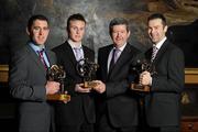 7 March 2011; At the AIB Provincial Player Awards 2010 is AIB Bank General Manager Billy Finn with three of this year's Club Finalists, from left, Frankie Dolan, St. Brigid's, Co. Roscommon, Mark Bergin, O'Loughlin Gaels, Co. Kilkenny, and Oisin McConville, Crossmaglen Rangers, Co. Armagh. AIB Provincial Player Awards, RDS, Ballsbridge, Dublin. Picture credit: Brian Lawless / SPORTSFILE