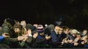 22 October 2016; Spectators abserve a minutes applause in the 8th minute of the game in memory of the late Munster head coach Anthony Foley during the SSE Airtricity League First Division play-off first leg game between Cobh Ramblers and Drogheda United at St. Colman's Park in Co. Cork. Photo by Eóin Noonan/Sportsfile