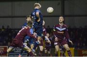 22 October 2016; Mark Griffin of Drogheda United scores his side's first goal during the SSE Airtricity League First Division play-off first leg game between Cobh Ramblers and Drogheda United at St. Colman's Park in Co. Cork. Photo by Eóin Noonan/Sportsfile