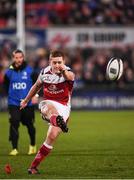 22 October 2016; Paddy Jackson of Ulster kicks a penalty during the European Rugby Champions Cup Pool 5 Round 2 game between Ulster and Exeter Chiefs at Kingspan Stadium in Belfast. Photo by David Fitzgerald/Sportsfile