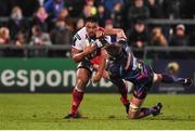 22 October 2016; Rodney Ah You of Ulster is tackled by Geoff Parling of Exeter Chiefs during the European Rugby Champions Cup Pool 5 Round 2 game between Ulster and Exeter Chiefs at Kingspan Stadium in Belfast. Photo by David Fitzgerald/Sportsfile