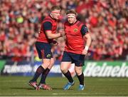 22 October 2016; Stephen Archer of Munster comes on to replace team-mate John Ryan during the European Rugby Champions Cup Pool 1 Round 2 match between Munster and Glasgow Warriors at Thomond Park in Limerick. Photo by Diarmuid Greene/Sportsfile