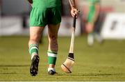 22 October 2016; Mickey Burke of Ireland with a broken hurley prior to the 2016 Senior Hurling/Shinty International Series match between Ireland and Scotland at Bught Park in Inverness, Scotland. Photo by Piaras Ó Mídheach/Sportsfile