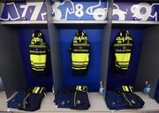 23 October 2016; Leinster jerseys hang in the changing room prior to the European Rugby Champions Cup Pool 4 Round 2 match between Leinster and Montpellier at Altrad Stadium in Montpellier, France. Photo by Stephen McCarthy/Sportsfile