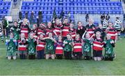 22 October 2016; Greystones Rugby Club and Wicklow RFC teams after the half time games during the British & Irish Cup Pool 4 match between Leinster A and Nottingham Rugby at Donnybrook Stadium in Donnybrook, Dublin. Photo by Matt Browne/Sportsfile