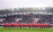 23 October 2016; Leinster players stand for a moments applause in memory of the late Munster head coach Anthony Foley prior to the European Rugby Champions Cup Pool 4 Round 2 match between Leinster and Montpellier at Altrad Stadium in Montpellier, France. Photo by Stephen McCarthy/Sportsfile