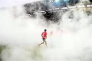 23 October 2016; Joey Carbery and his Leinster team-mates wear red tops in memory of the late Munster head coach Anthony Foley prior to the European Rugby Champions Cup Pool 4 Round 2 match between Leinster and Montpellier at Altrad Stadium in Montpellier, France. Photo by Stephen McCarthy/Sportsfile