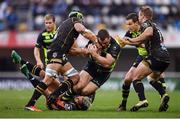 23 October 2016; Cian Healy of Leinster in action against Vincent Martin and Pierre Spies of Montpellier during the European Rugby Champions Cup Pool 4 Round 2 match between Leinster and Montpellier at Altrad Stadium in Montpellier, France. Photo by Stephen McCarthy/Sportsfile