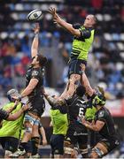 23 October 2016; Devin Toner of Leinster takes possession in a lineout ahead of Paul Willemse of Montpellier during the European Rugby Champions Cup Pool 4 Round 2 match between Leinster and Montpellier at Altrad Stadium in Montpellier, France. Photo by Stephen McCarthy/Sportsfile