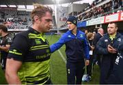 23 October 2016; Jonathan Sexton and Jamie Heaslip, right, of Leinster following the European Rugby Champions Cup Pool 4 Round 2 match between Leinster and Montpellier at Altrad Stadium in Montpellier, France. Photo by Stephen McCarthy/Sportsfile