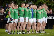 23 October 2016; St Brigid's players stand together during the national anthem during the Roscommon County Senior Club Football Championship Final game between St Brigid's and Padraig Pearses in Kiltoom, Roscommon. Photo by Seb Daly/Sportsfile