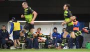 23 October 2016; Jonathan Sexton of Leinster watches on from the substitutes bench during the European Rugby Champions Cup Pool 4 Round 2 match between Leinster and Montpellier at Altrad Stadium in Montpellier, France. Photo by Stephen McCarthy/Sportsfile