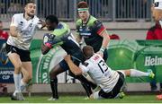 23 October 2016; Niyi Adeolokun of Connacht is tackled by Giulio Bisegni of Zebre during the European Rugby Champions Cup Pool 2 Round 2 match between Zebre Rugby and Connacht Rugby at Stadio Lanfranchi in Parma. Photo by Roberto Bregani/Sportsfile